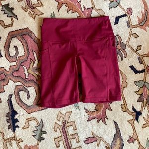 Yogalicious pocket shorts, size M, red